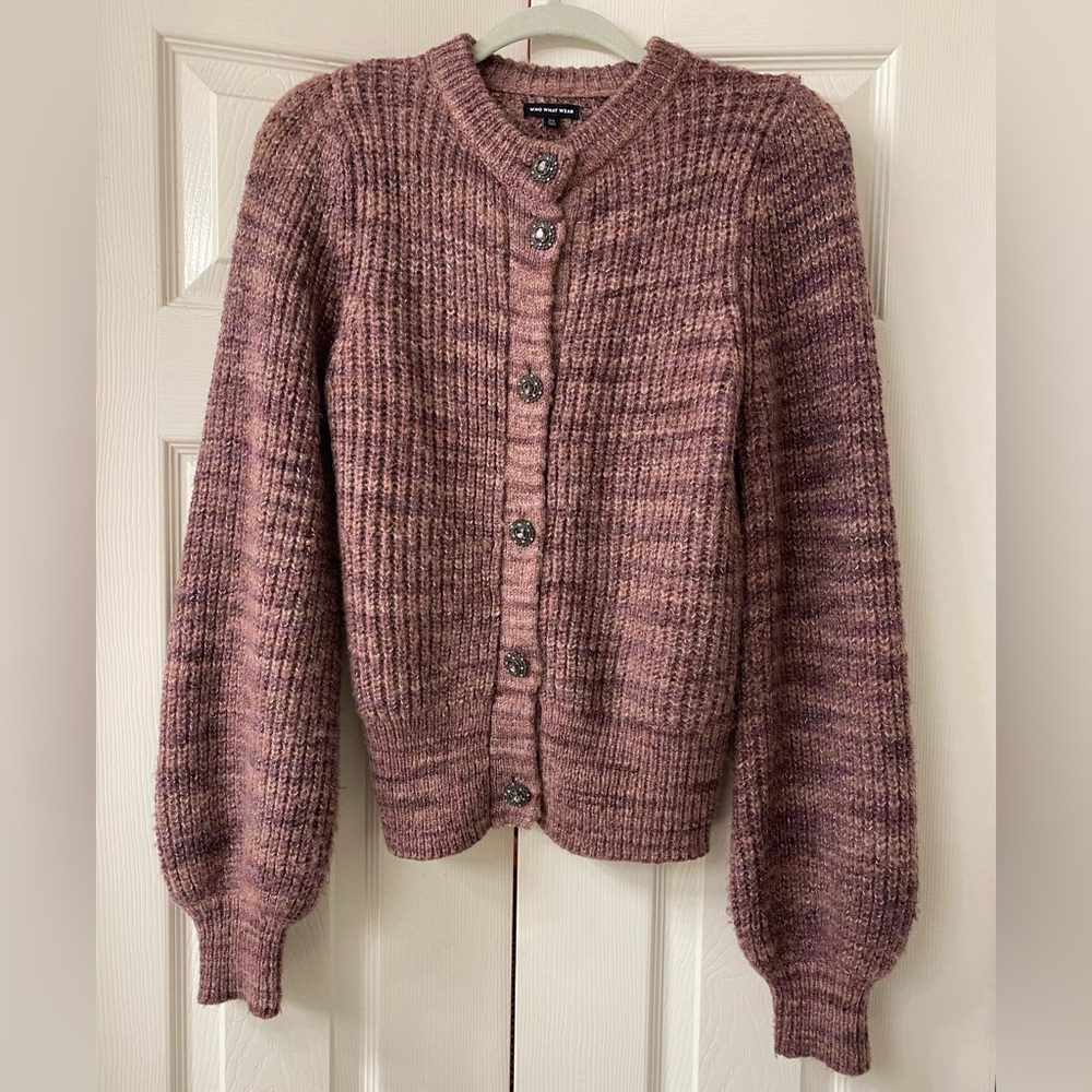 Who What Wear Purple Cardigan Sweater